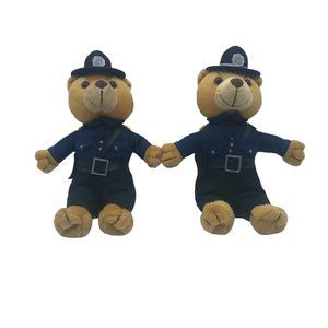 Artistic Toy Police Teddy Bears Plush Stuffed Animal (Lot of 2) 8" sitting NWOT